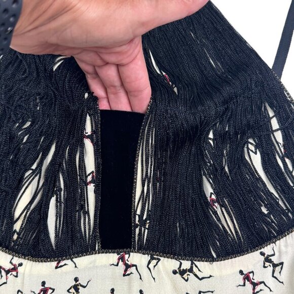 Z Spoke Zac Posen Vintage 100% Silk Artsy Flapper Style Dress Women's Size 6 - Picture 4 of 13